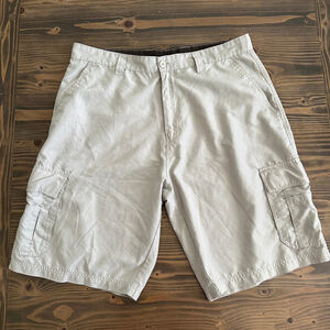 Burnside Men's Cargo Shorts Size 36 Beige Tan Brown Pockets Outdoor Casual